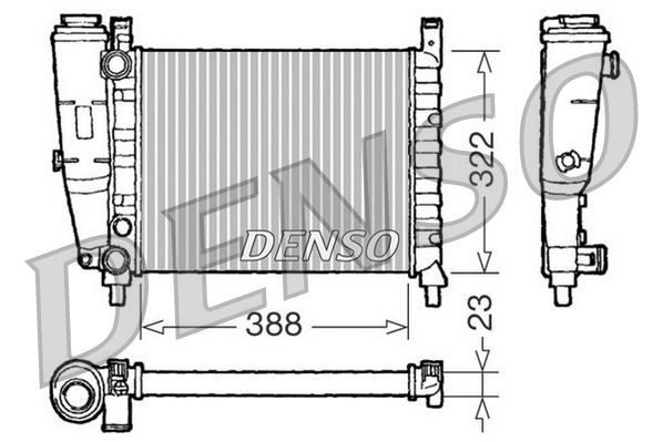 DENSO DRM09142 Soğutma Sistemi Su Soğutucu & Parçaları - FIAT UNO (146_, 158_) uyumlu