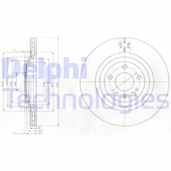 DELPHI BG4087 Fren Sistemleri Fren Diski - AUDI A6 C6 Avant (4F5) uyumlu