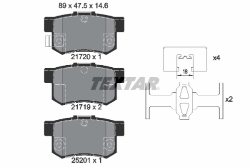 TEXTAR 2172001 Fren Sistemleri Fren Balatası - SUZUKI SX4 Sedan (GY, RW) uyumlu