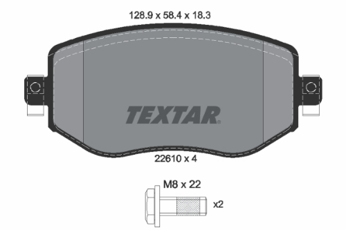TEXTAR 2261001 Fren Sistemleri Fren Balatası - RENAULT MEGANE IV Hatchback (B9A/M/N_) uyumlu