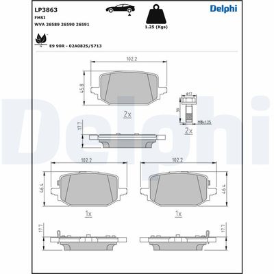 DELPHI LP3863 Fren Sistemleri Fren Balatası - SEAT AROSA (6H1) uyumlu