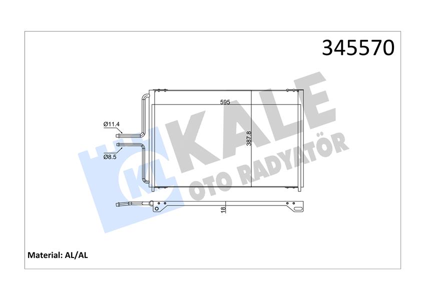 KALE OTO RADYATÖR 345570 İklimlendirme Sistemi Klima Radyatörü - RENAULT ESPACE III (JE0_) uyumlu