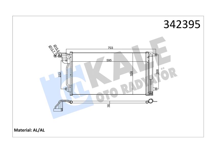 KALE OTO RADYATÖR 342395 İklimlendirme Sistemi Klima Radyatörü - SEAT IBIZA IV (6J5, 6P1) uyumlu