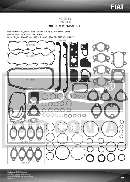 Motor Conta Seti - OTOCONTA - 40139101 Ürün Görseli