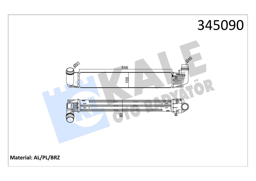 KALE OTO RADYATÖR 345090 Motor Turbo Radyatörü - DACIA DUSTER (HS_) uyumlu