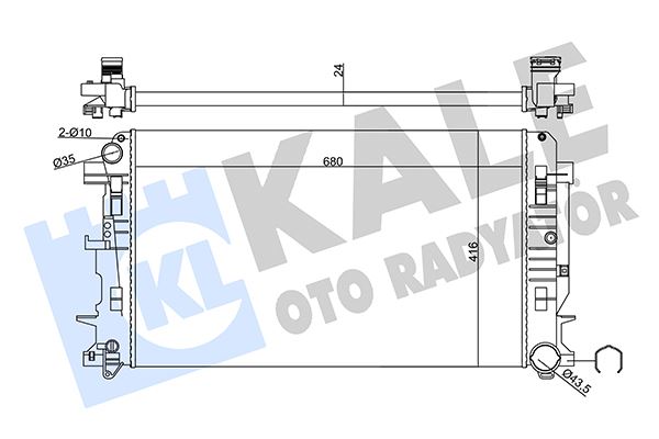 KALE OTO RADYATÖR 357035 Soğutma Sistemi Su Soğutucu & Parçaları - MERCEDES-BENZ SPRINTER 3,5-t Minibüs/Otobüs (B906) uyumlu