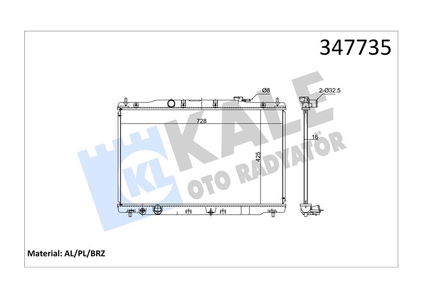 KALE OTO RADYATÖR 347735 Soğutma Sistemi Su Soğutucu & Parçaları - HONDA CR-V IV (RM_) uyumlu