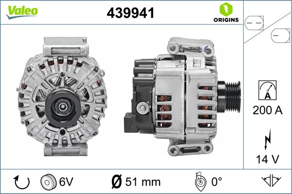 VALEO 439941 Elektrik Sistemi Alternatör - MERCEDES-BENZ CLS (C218) uyumlu