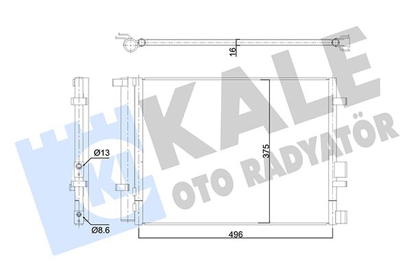 KALE OTO RADYATÖR 353185 İklimlendirme Sistemi Klima Radyatörü - HYUNDAI i20 I (PB, PBT) uyumlu