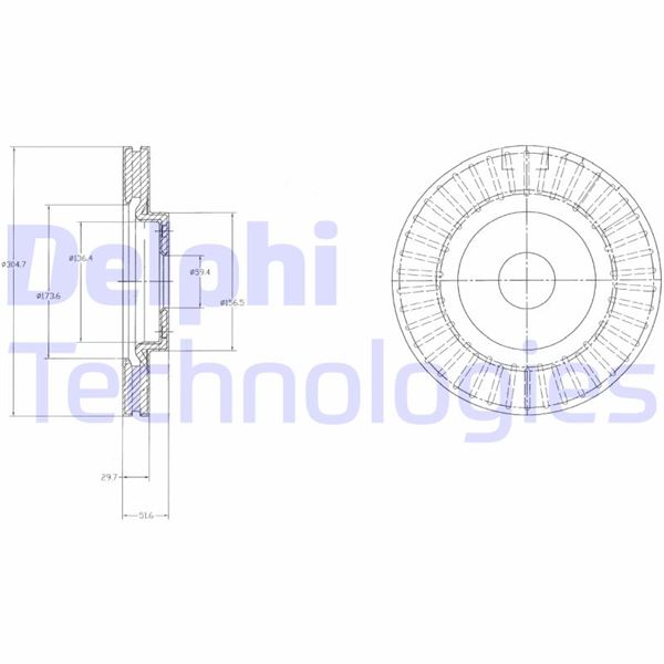 DELPHI BG4214 Fren Sistemleri Fren Diski - HONDA CIVIC VIII Hatchback (FN, FK) uyumlu
