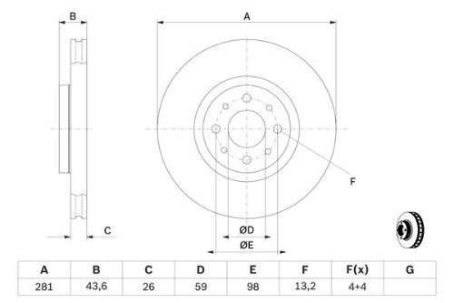 BOSCH 0 986 478 855 Fren Sistemleri Fren Diski - FIAT BRAVO II (198_) uyumlu