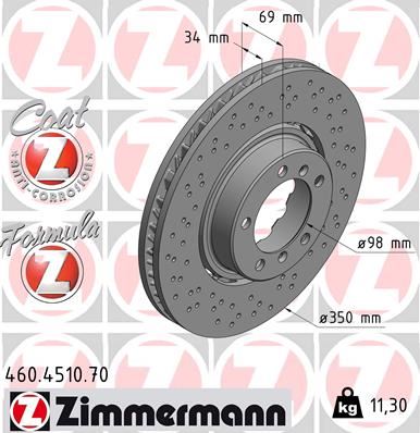 ZIMMERMANN 460.4510.70 Fren Sistemleri Fren Diski - PORSCHE 911 (991) uyumlu
