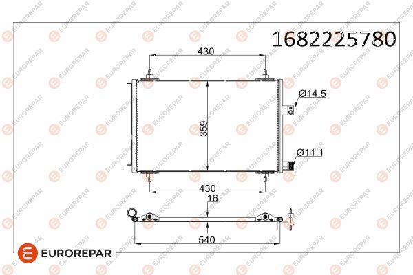 EUROREPAR 1682225780 İklimlendirme Sistemi Klima Radyatörü - CITROËN C5 III (RD_) uyumlu