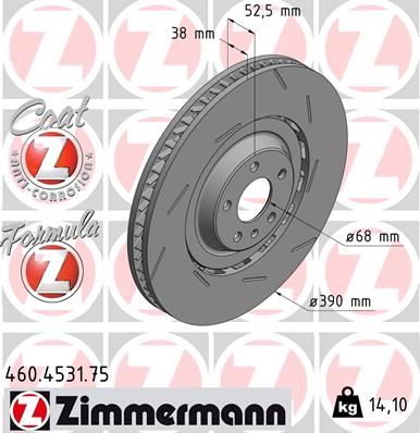 ZIMMERMANN 460.4531.75 Fren Sistemleri Fren Diski - PORSCHE MACAN (95B) uyumlu
