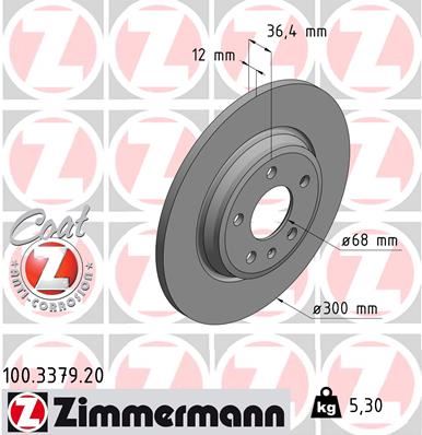 ZIMMERMANN 100.3379.20 Fren Sistemleri Fren Diski - AUDI A4 B9 (8W2, 8WC) uyumlu