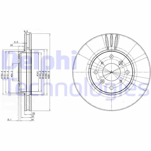 DELPHI BG3516 Fren Sistemleri Fren Diski - HONDA ACCORD VI (CK, CG, CH, CF, CL) uyumlu