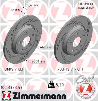 ZIMMERMANN 100.3333.53 Fren Sistemleri Fren Diski - AUDI A7 Sportback (4GA, 4GF) uyumlu