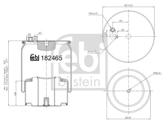 FEBI BILSTEIN 184254 Süspansiyon Sistemi Süspansiyon Körüğü - MAN TGS I uyumlu