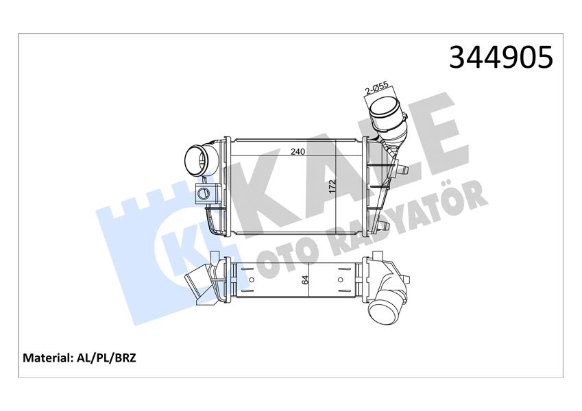 KALE OTO RADYATÖR 344905 Motor Turbo Radyatörü - ALFA ROMEO 147 (937_) uyumlu