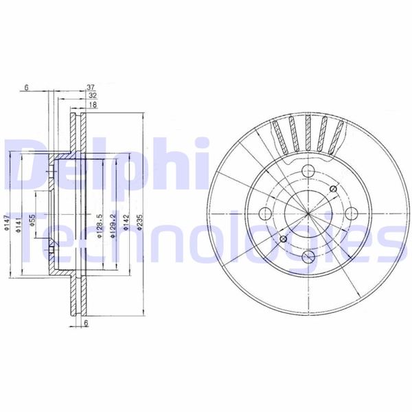 DELPHI BG3519 Fren Sistemleri Fren Diski - TOYOTA YARIS VERSO (_P2_) uyumlu