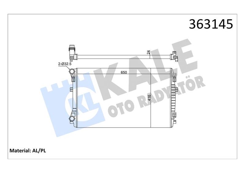 KALE OTO RADYATÖR 363145 Soğutma Sistemi Su Soğutucu & Parçaları - SEAT LEON ST (5F8) uyumlu
