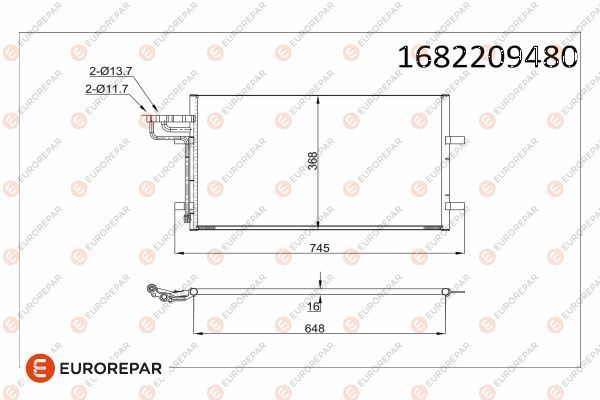 EUROREPAR 1682209480 İklimlendirme Sistemi Klima Radyatörü - FORD C-MAX (DM2) uyumlu