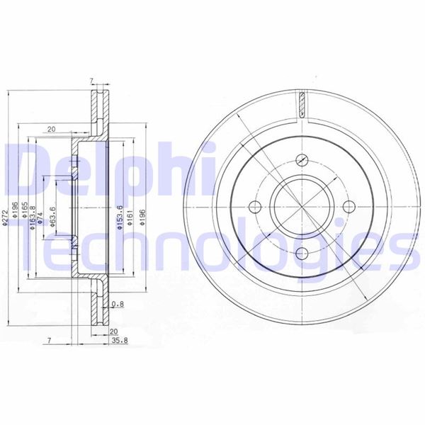 DELPHI BG2758 Fren Sistemleri Fren Diski - FORD SIERRA II Hatchback (GBC, GBG) uyumlu