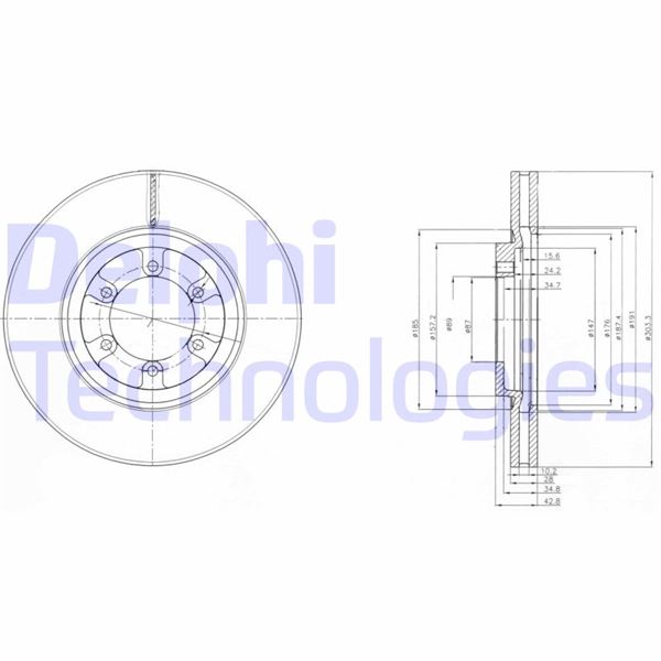DELPHI BG4133 Fren Sistemleri Fren Diski - HYUNDAI TERRACAN (HP) uyumlu