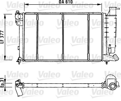 VALEO 731181 Soğutma Sistemi Su Soğutucu & Parçaları - PEUGEOT 405 II (4B) uyumlu
