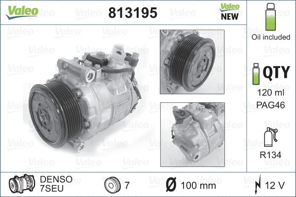 VALEO 813195 İklimlendirme Sistemi Kompresör Parçaları - MERCEDES-BENZ CLS (C218) uyumlu