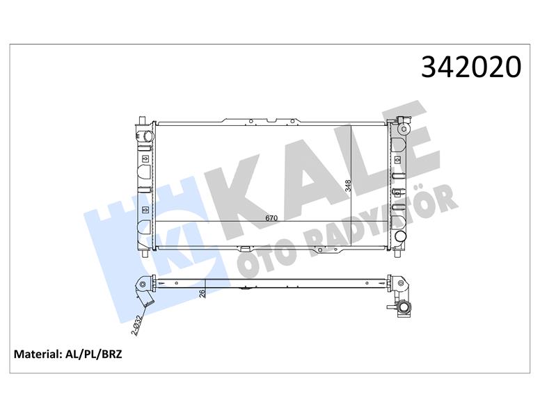 KALE OTO RADYATÖR 342020 Soğutma Sistemi Su Soğutucu & Parçaları - MAZDA 323 F V (BA) uyumlu