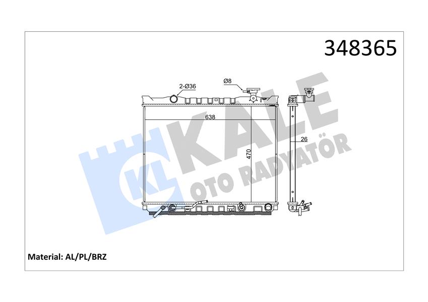 KALE OTO RADYATÖR 348365 Soğutma Sistemi Su Soğutucu & Parçaları - KIA SORENTO I (JC) uyumlu