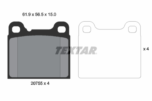 TEXTAR 2075506 Fren Sistemleri Fren Balatası - VOLVO 140 (142, 144) uyumlu