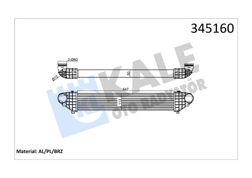 KALE OTO RADYATÖR 345160 Motor Turbo Radyatörü - VOLVO S40 II (544) uyumlu