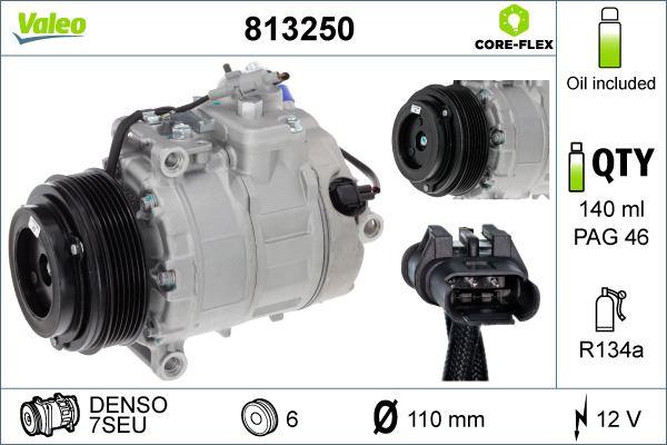VALEO 813250 İklimlendirme Sistemi Kompresör Parçaları - BMW 3 Touring (E91) uyumlu