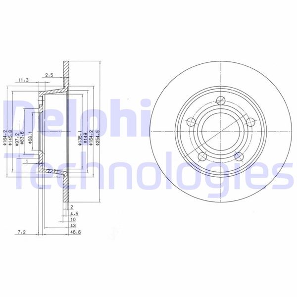 DELPHI BG3672 Fren Sistemleri Fren Diski - AUDI A6 C4 Avant (4A5) uyumlu