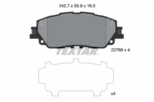 TEXTAR 2276801 Fren Sistemleri Fren Balatası - TOYOTA C-HR (_X1_) uyumlu