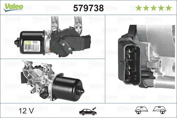 VALEO 579738 Kaporta & Gövde Parçaları Cam Silecek Mekanizması - RENAULT CLIO III Kasa/eğik arka (SB_, SR_) uyumlu