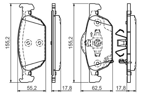 BOSCH 0 986 494 383 Fren Sistemleri Fren Balatası - HONDA ACCORD VIII (CU) uyumlu
