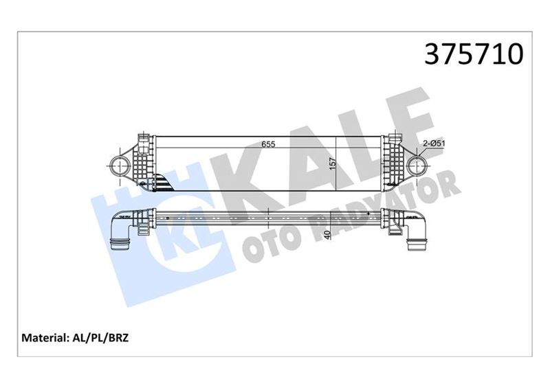 KALE OTO RADYATÖR 375710 Motor Turbo Radyatörü - VOLVO S60 II (134) uyumlu