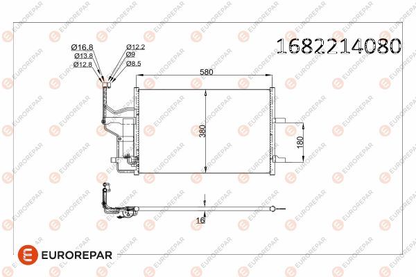EUROREPAR 1682214080 İklimlendirme Sistemi Klima Radyatörü - MAZDA 3 (BK) uyumlu