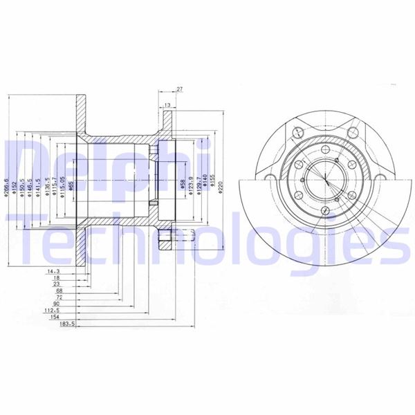 DELPHI BG649 Fren Sistemleri Fren Diski - IVECO DAILY I Platform şasi uyumlu