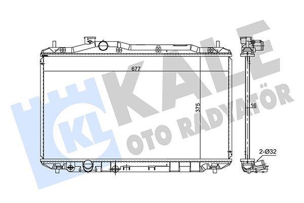 KALE OTO RADYATÖR 384200 Soğutma Sistemi Su Soğutucu & Parçaları - HONDA CIVIC VIII Hatchback (FN, FK) uyumlu