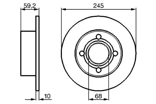 BOSCH 0 986 478 019 Fren Sistemleri Fren Diski - AUDI 80 B3 Sedan (893, 894, 8A2) uyumlu