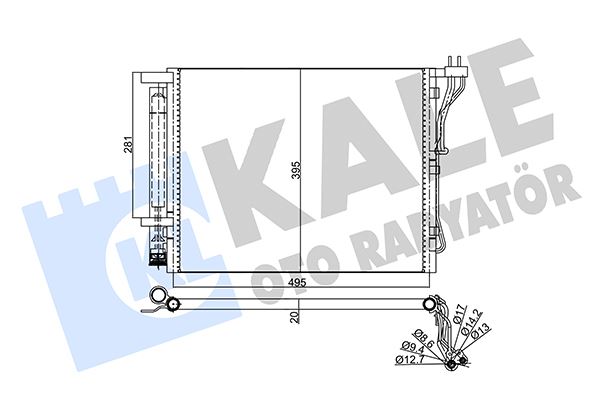 KALE OTO RADYATÖR 358010 İklimlendirme Sistemi Klima Radyatörü - KIA OPTIMA (FSGDS6B) uyumlu