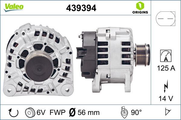 VALEO 439394 Elektrik Sistemi Alternatör - RENAULT VEL SATIS (BJ0_) uyumlu