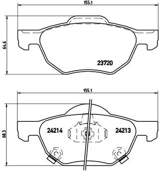 BREMBO P 28 036 Fren Sistemleri Fren Balatası - HONDA ACCORD VII (CL, CN) uyumlu