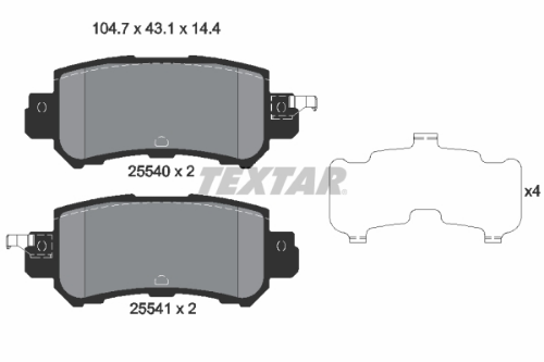 TEXTAR 2554001 Fren Sistemleri Fren Balatası - MAZDA CX-5 (KE, GH) uyumlu