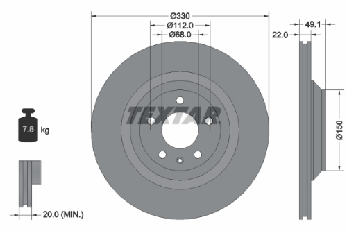 TEXTAR 92132603 Fren Sistemleri Fren Diski - AUDI A6 C6 (4F2) uyumlu