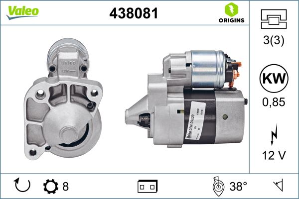VALEO 438081 Elektrik Sistemi Marş Motoru - DACIA LOGAN (LS_) uyumlu